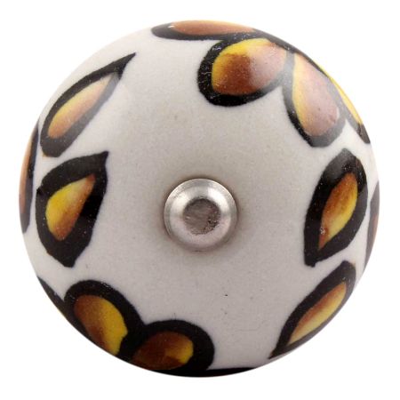 Brown Hibiscus Flower Ceramic Wine Stopper